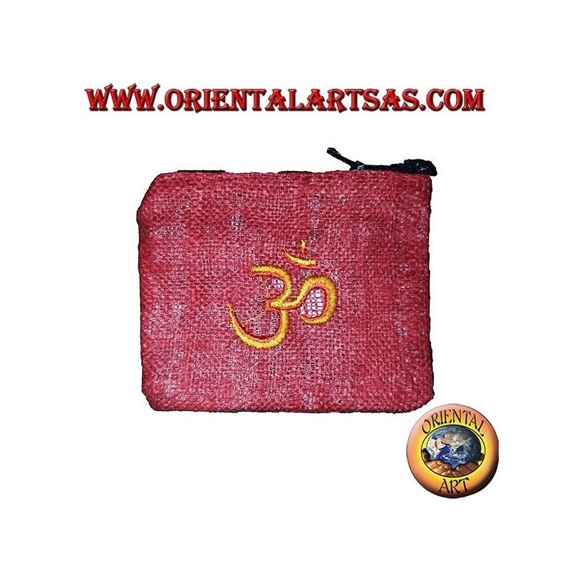 Hemp purse with shoulder strap with embroidered pattern (various colors)