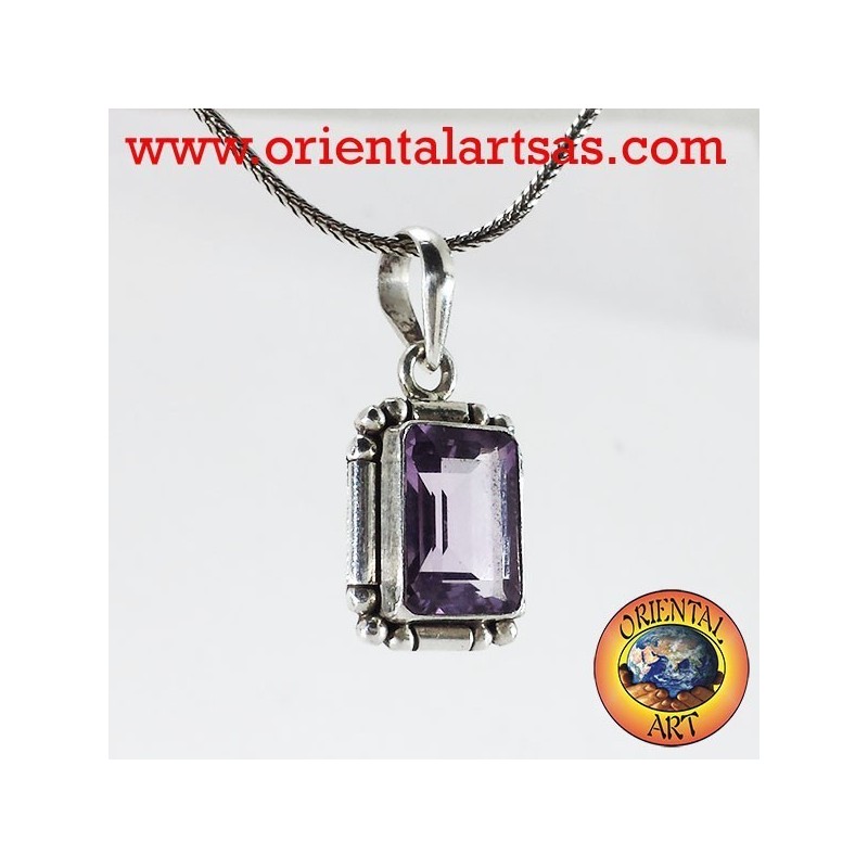 pendente in argento con ametista naturale
