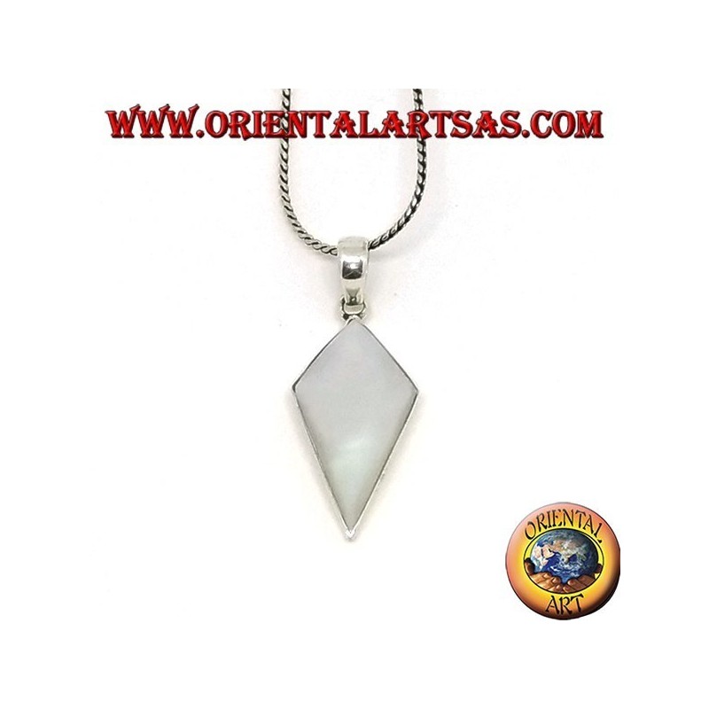Pendentif en argent avec nacre en forme de bouclier