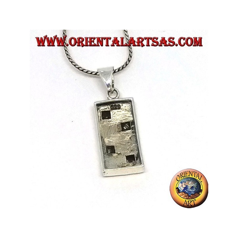 Colgante en plata rectangular con ocho plazas madre perla alternadas