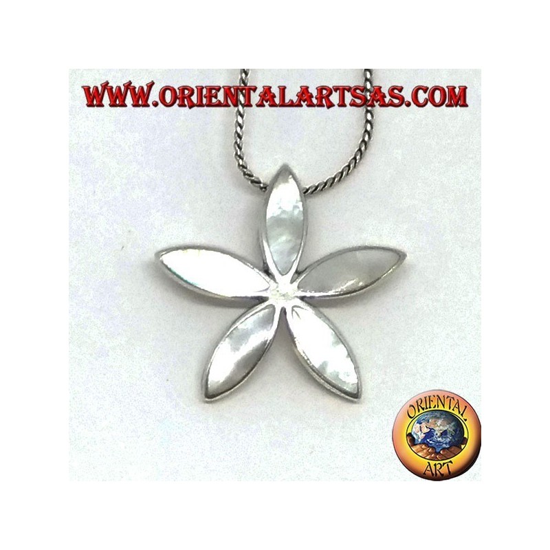 Pendentif en argent avec nacre en forme d'étoile