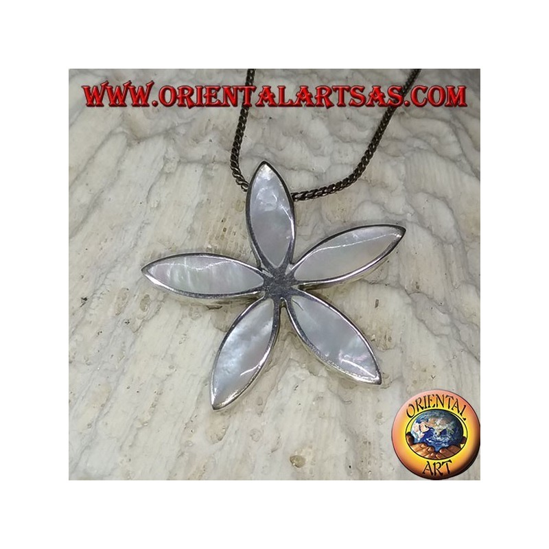 Pendentif en argent avec nacre en forme d'étoile
