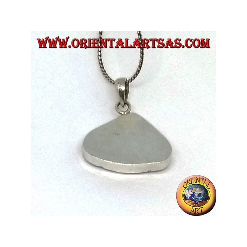 Colgante liso de plata con cáscara de paua natural (abulón)