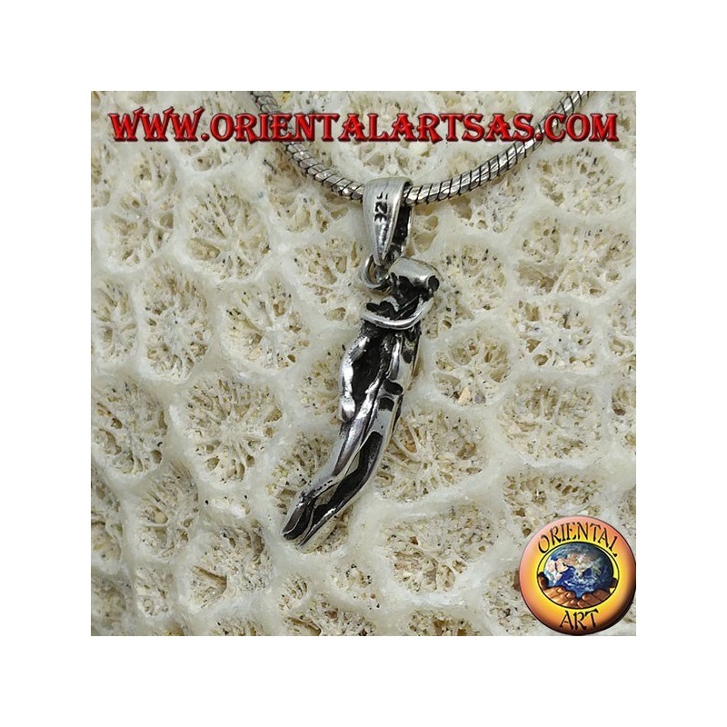 Silver diver's pendant with cylinders