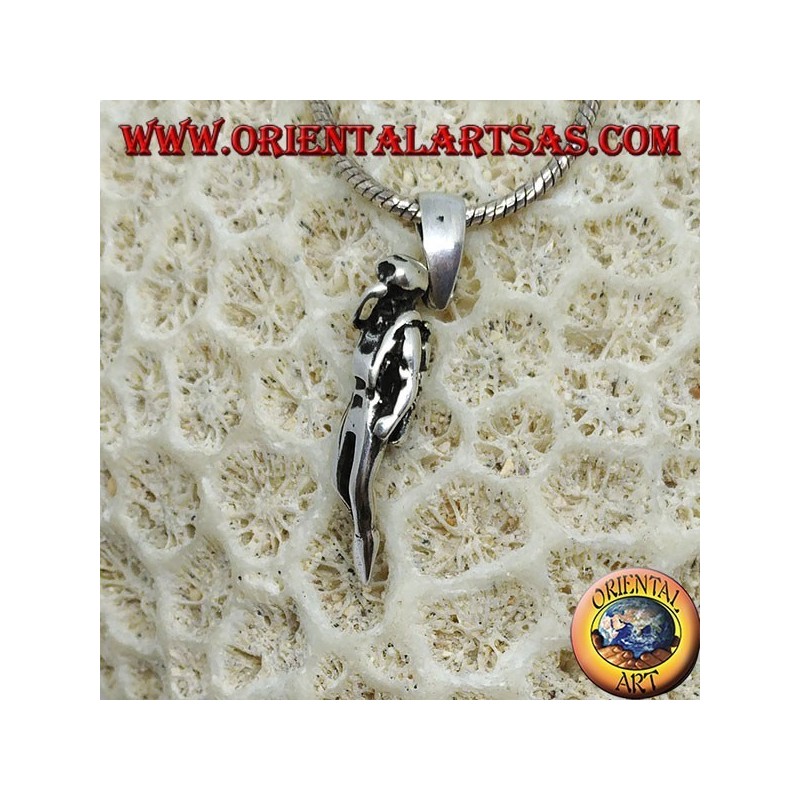 Silver diver's pendant with cylinders