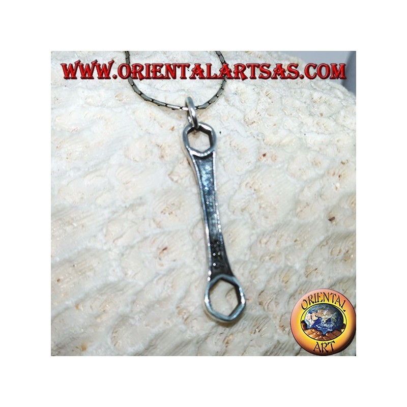 Pendentif en argent, porte-clés hexagonal mécanique