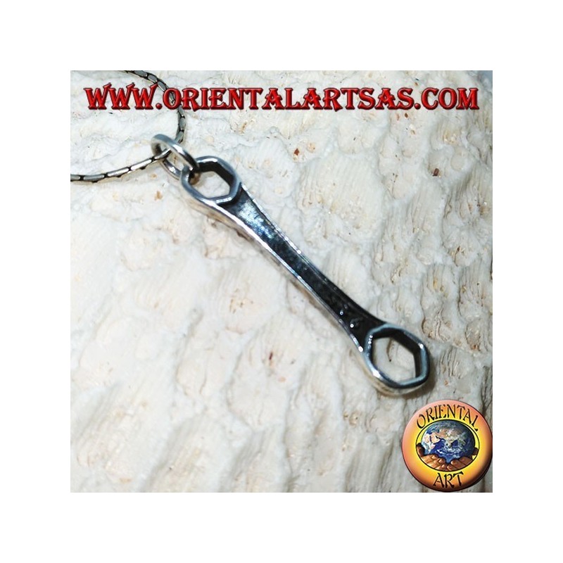 Silver pendant, mechanical hexagonal key ring