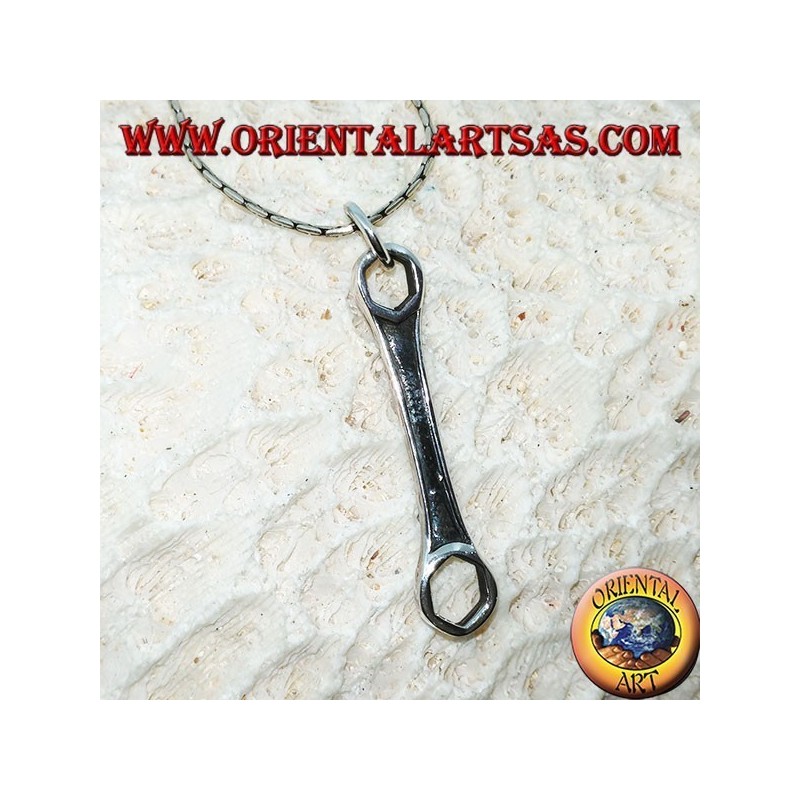 Pendentif en argent, porte-clés hexagonal mécanique