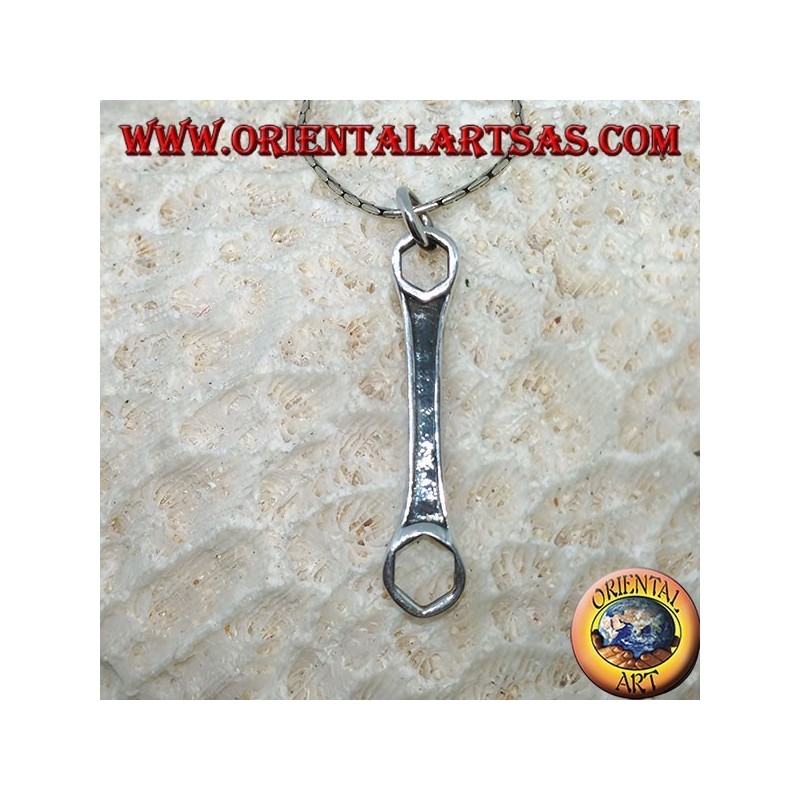 Silver pendant, mechanical hexagonal key ring