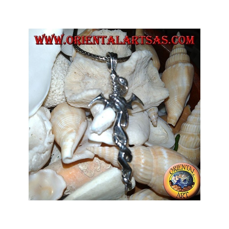Pendentif en argent, épée avec serpent torsadé