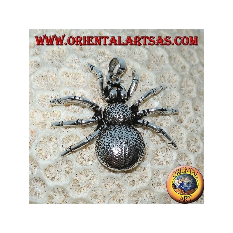 Pendentif en argent, araignée tarentule (grand) mobile