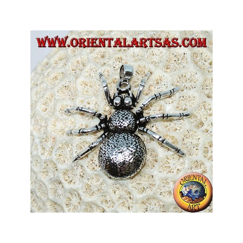 Colgante de plata, araña tarántula (grande) móvil