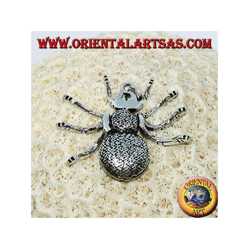 Colgante de plata, araña tarántula (grande) móvil