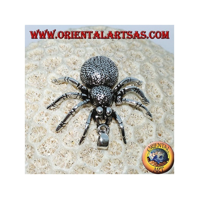 Pendentif en argent, araignée tarentule (grand) mobile