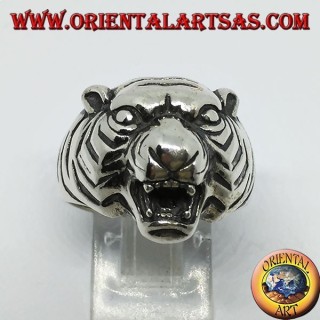 Bague en argent tête de tigre