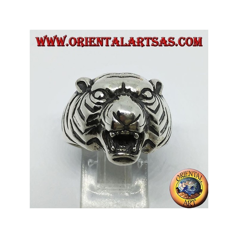 Bague en argent tête de tigre
