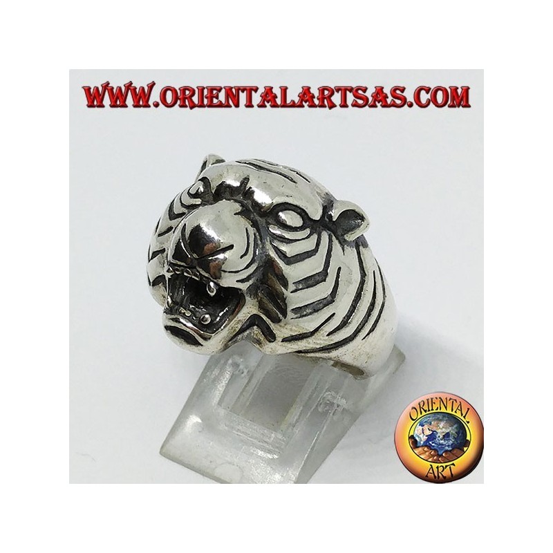 Bague en argent tête de tigre