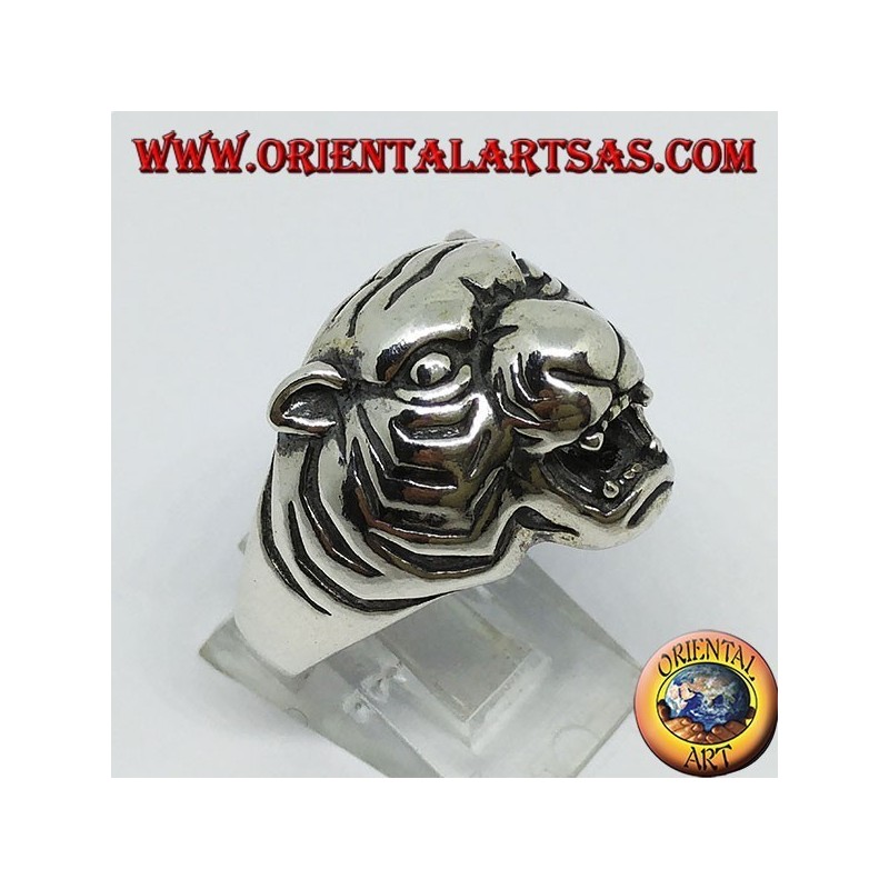 Bague en argent tête de tigre