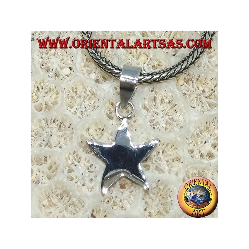 Simple silver pendant in the shape of a small star