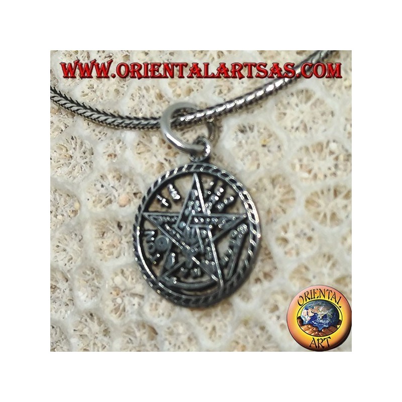 Pendentif en argent, pentagramme de tétragramme (petit)