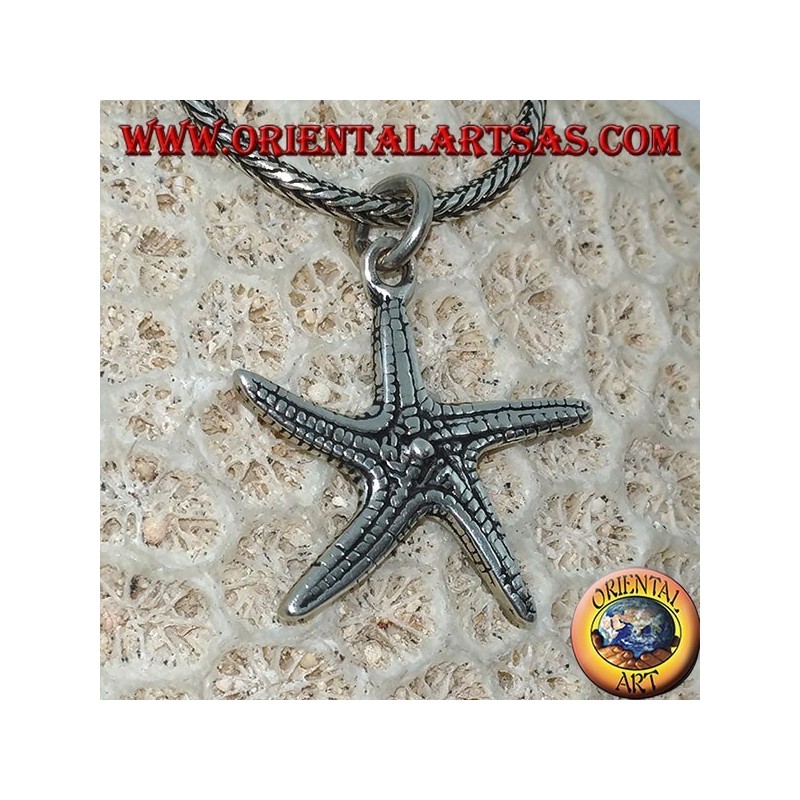 Colgante de plata con forma de estrella de mar de doble cara.