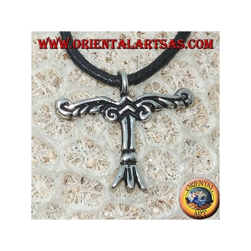 Der silberne Anhänger Irminsul ist ein Symbol für Himmel, Erde und Unterwelt