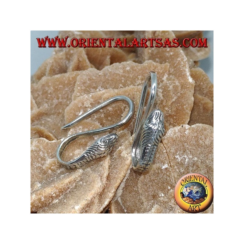 Boucles d'oreilles à crochet en argent en forme de cobra (serpent)