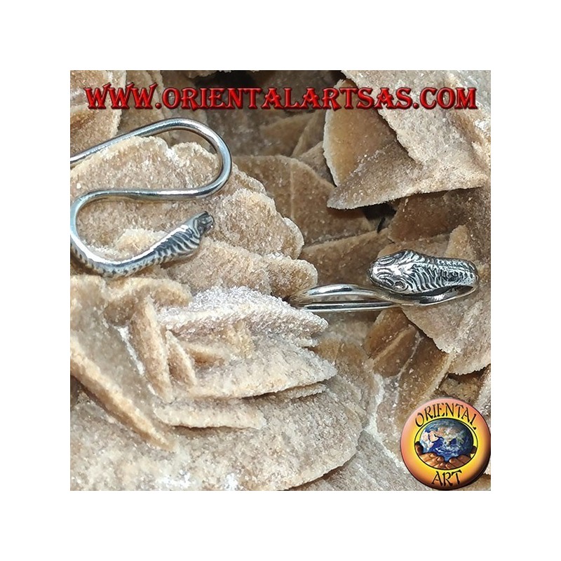 Boucles d'oreilles à crochet en argent en forme de cobra (serpent)