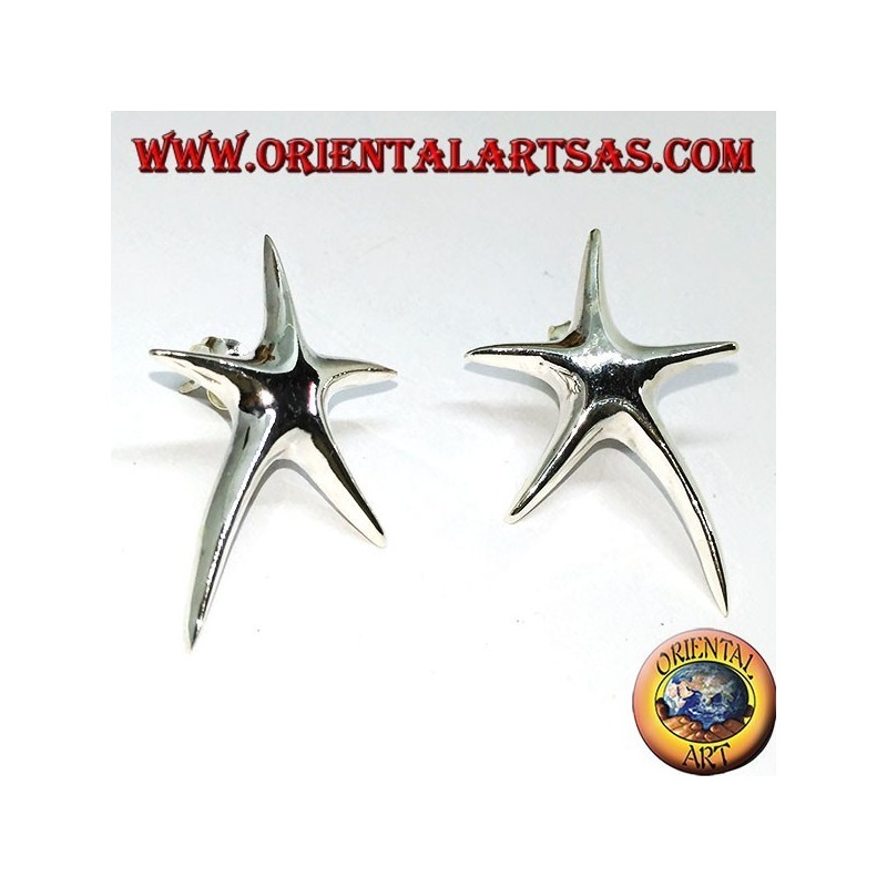 Boucles d'oreille en argent étoile de mer