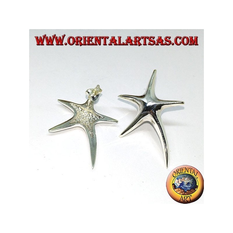 Pendientes de plata con forma de estrella de mar.
