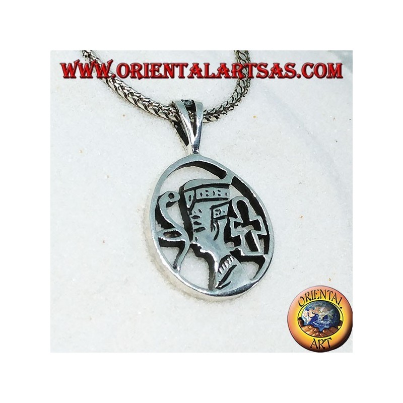 Colgante de plata Nefertiti la reina egipcia de la dinastía XVIII
