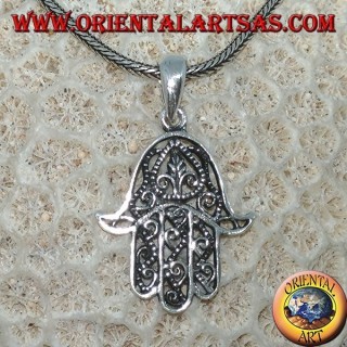 Silberanhänger in Form einer Hand von Fatima hamsa