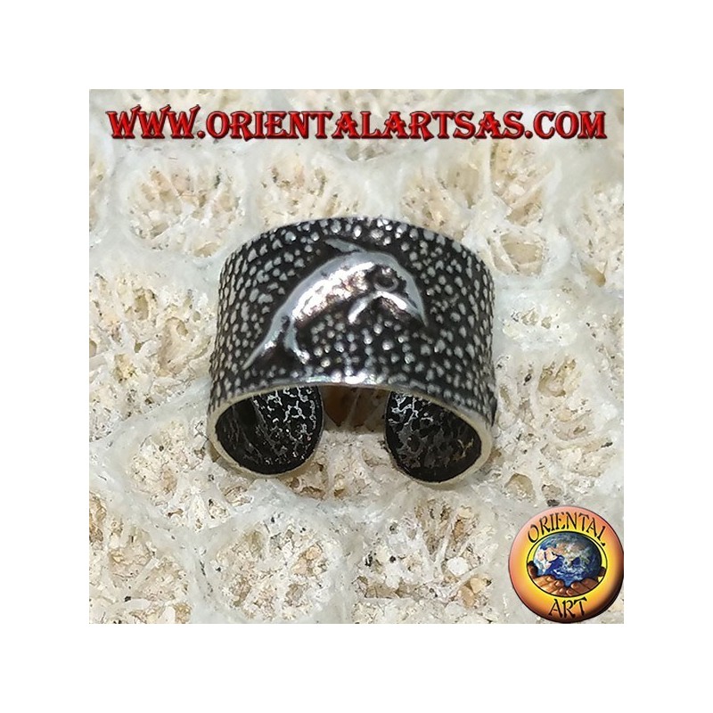 Manchette d'oreille en argent, dauphin