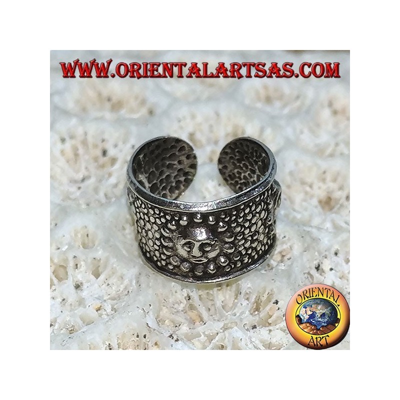 Manchette d'oreille en argent avec bande, soleil