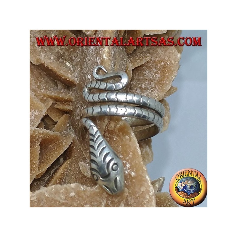 Manchette d'oreille en serpent d'argent