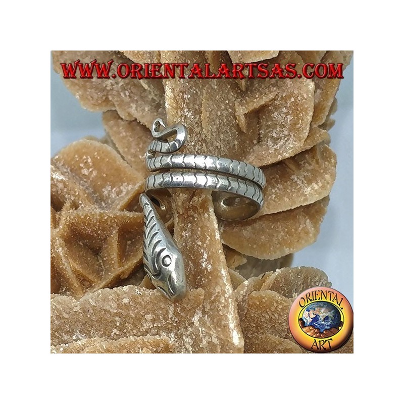 Manchette d'oreille en serpent d'argent