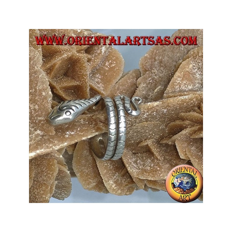 Manchette d'oreille en serpent d'argent