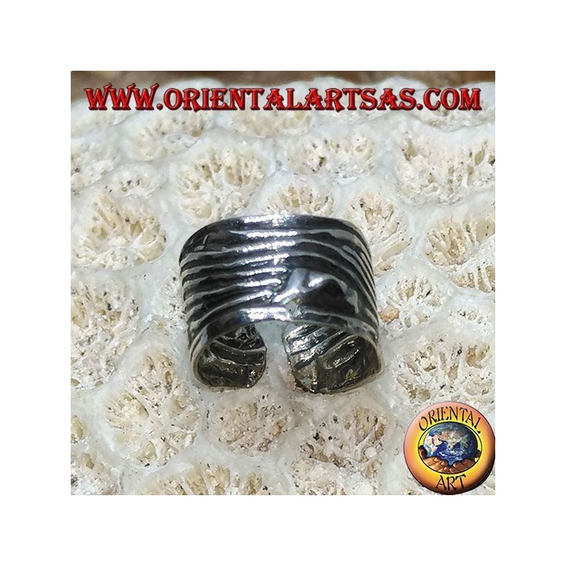 Ear Cuff en plata con banda de ola