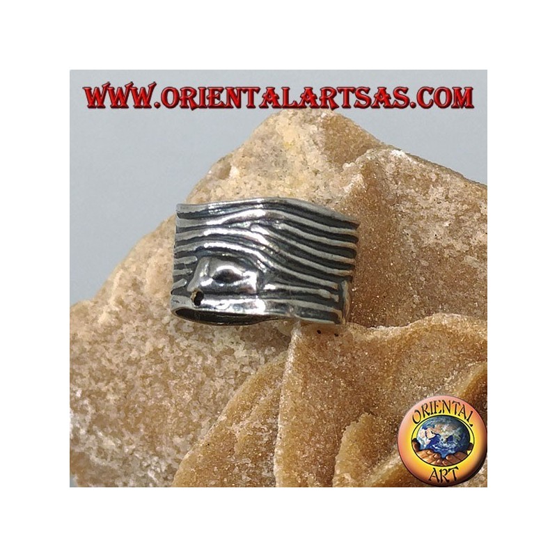 Ear Cuff en plata con banda de ola