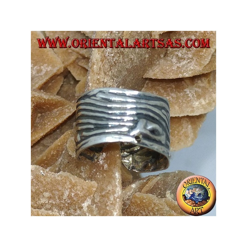 Ear Cuff en plata con banda de ola