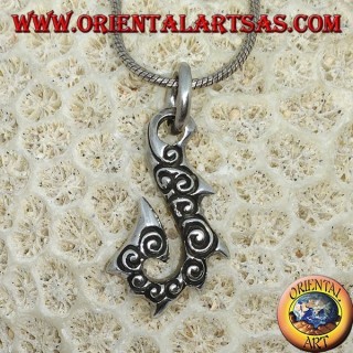 Pendentif en argent, hameçon HEI Matau typique des îles hawaïennes
