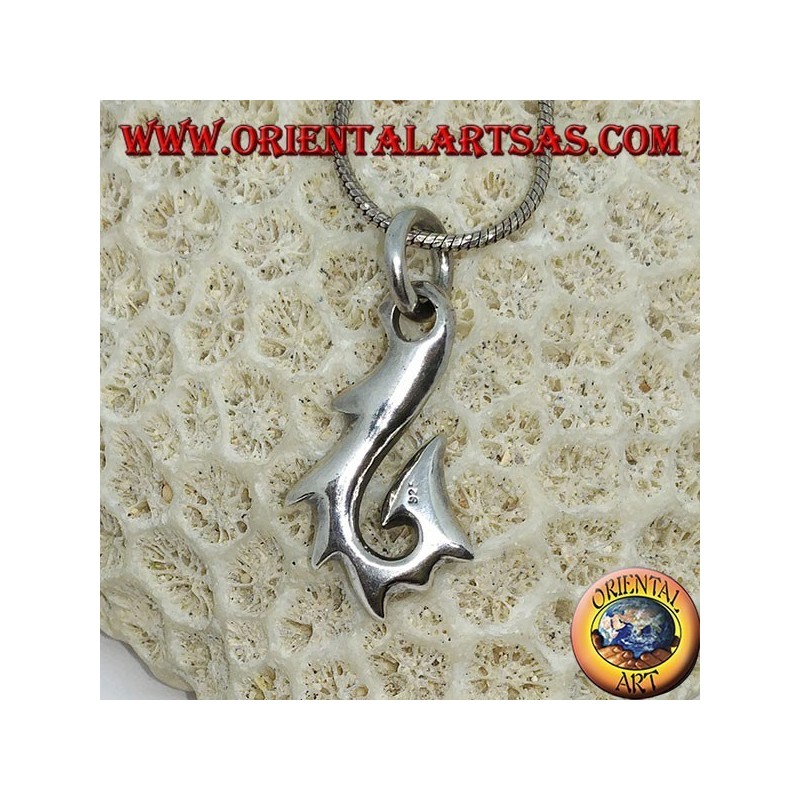 Pendentif en argent, hameçon HEI Matau typique des îles hawaïennes