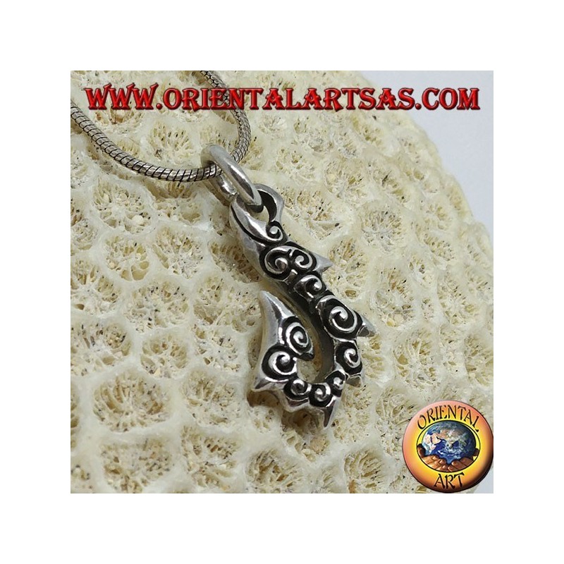 Ciondolo in argento, HEI Matau amo da pesca tipico delle isole Hawaii