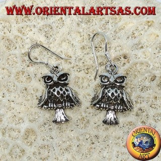 Boucles d'oreilles en argent en forme de hibou 