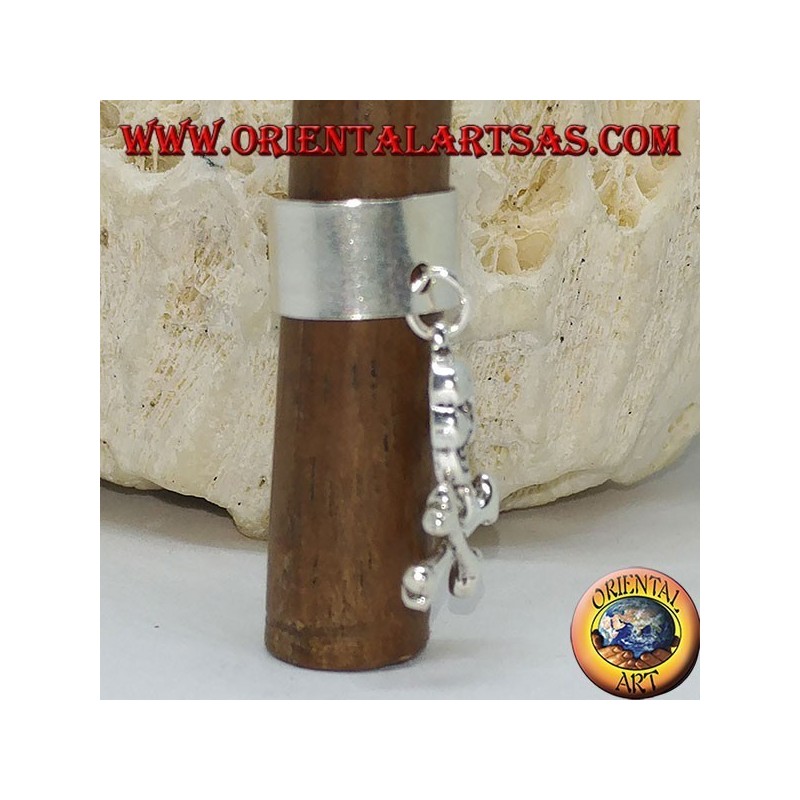 Ear Cuff in argento a fascia con teschio pendente