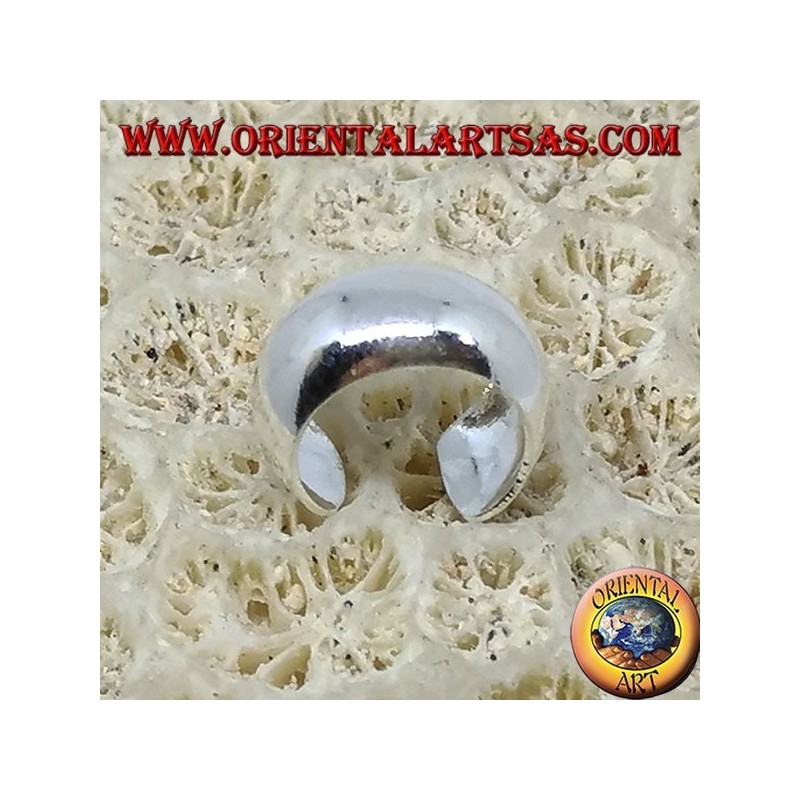 Boucle d'oreille manchette d'oreille en argent avec bande arrondie lisse