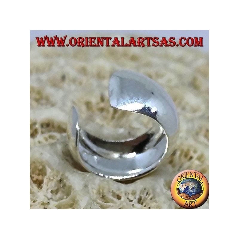 Orecchino, Ear Cuff in argento a fascia bombata liscia