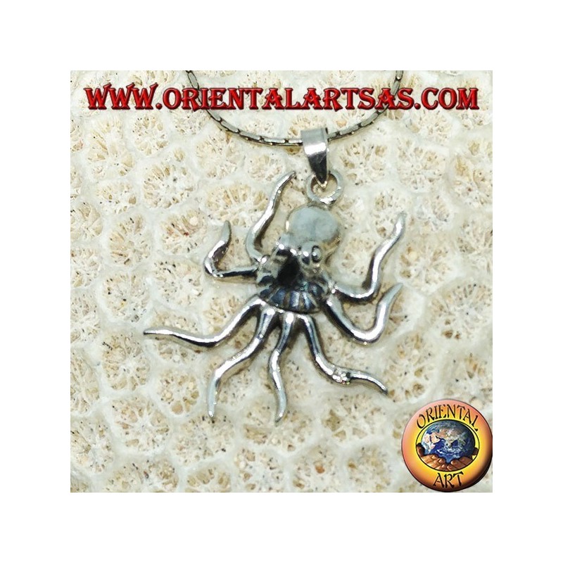 Ciondolo in argento l'octopus (polipo) mobile simbolo di intelligenza