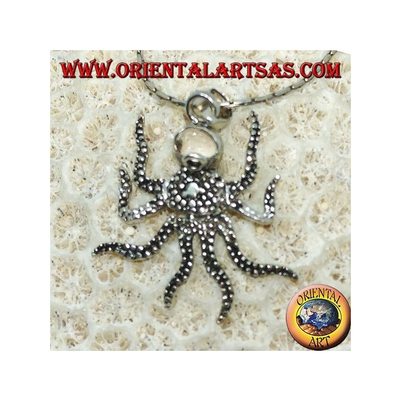 Ciondolo in argento l'octopus (polipo) mobile simbolo di intelligenza