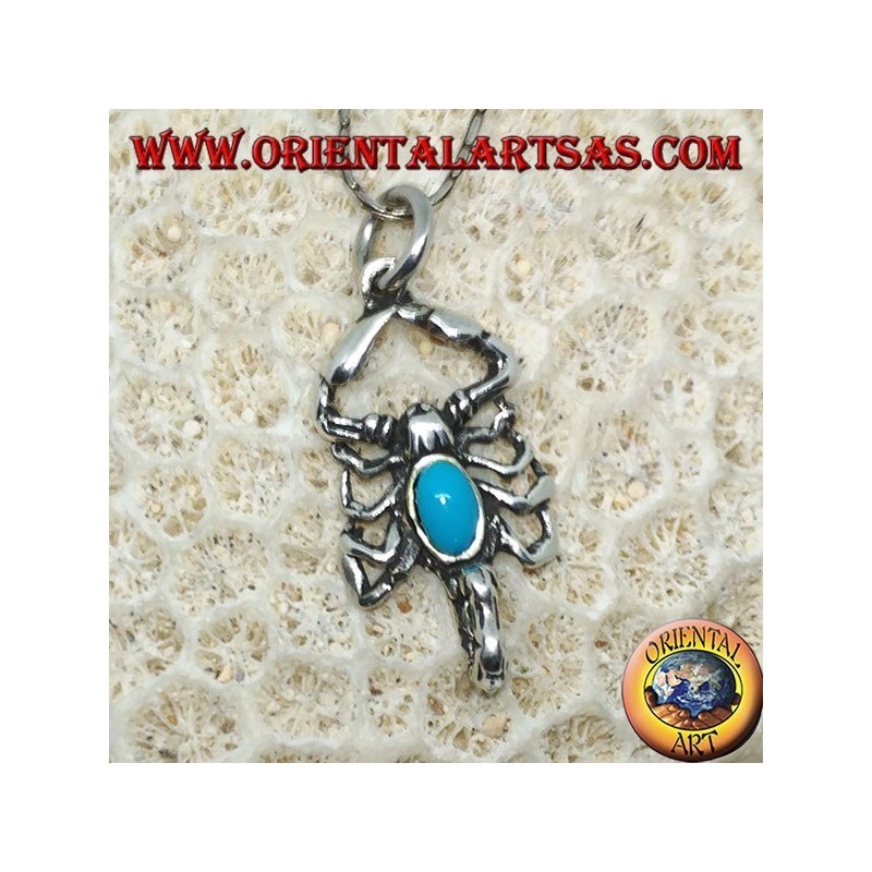 Pendentif en argent, scorpion avec turquoise sur le corps